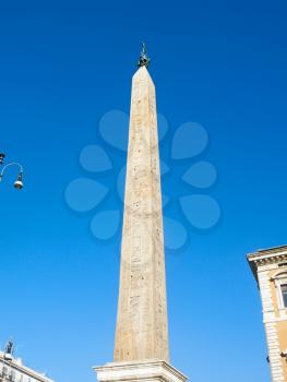 travel to Italy - ancient Egyptian Lateran Obelisk and blue sky on square Piazza San Giovanni Laterano in Rome city