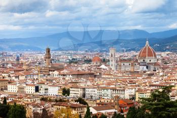 travel to Italy - cityscape of center of Florence city from San Miniato al Monte in autumn
