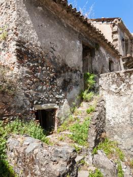 travel to Italy - abandoned house in Francavilla di Sicilia town in Sicily