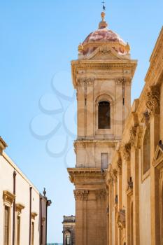 travel to Italy - Tower of Cathedral in Noto city in Sicily