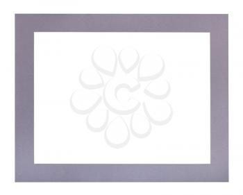wide flat violet passe-partout for picture frame with cut out canvas isolated on white background