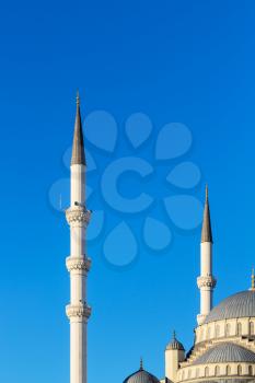 Travel to Turkey - minarets and dome of Kocatepe Mosque in Ankara city