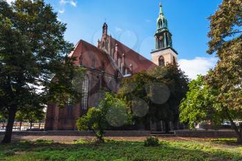 travel to Germany - St. Mary's Church (Marienkirche) in Mitte district of Berlin city in september