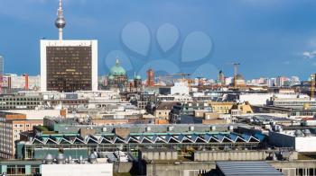 travel to Germany - panoramic view of Berlin city from Reichstag building in september