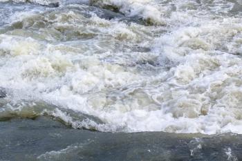 travel to Iceland - water flow of Olfusa River in Gullfoss waterfall in september