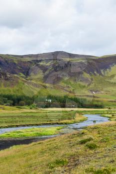 travel to Iceland - view of Varma river in Hveragerdi Hot Spring River Trail area in september