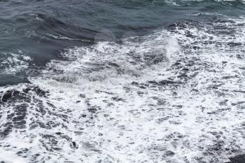 travel to Iceland - ocean waves near Vik I Myrdal village on Atlantic South Coast in Katla Geopark in september