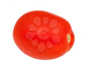 ripe red plum tomato isolated on white background