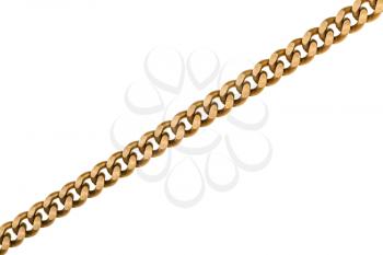 straight yellow chain isolated on white background