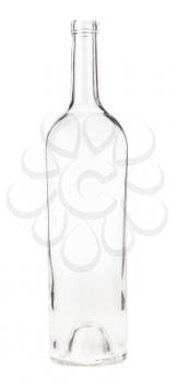 empty clear bottle isolated on white background