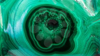 panoramic green background from polished natural Malachite rock close up