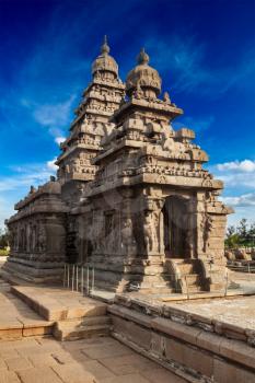 Famous Tamil Nadu landmark - Shore temple, world  heritage site in  Mahabalipuram, Tamil Nadu, India