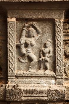 Bas reliefs in Hindue temple. Arunachaleswar Temple. Thiruvannamalai, Tamil Nadu, India