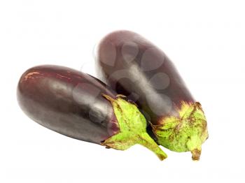 Two eggplants isolated on white background.