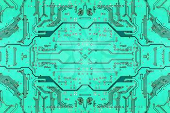 Green electronic microcircuit taken closeup suitable as background.