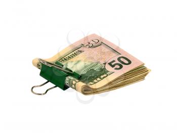 Pack dollars on a white background.Isolated.