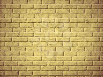 Yellow brick wall background. Digitally generated image.