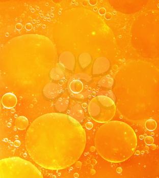 Orange abstract bubble background looks as molecular structure.