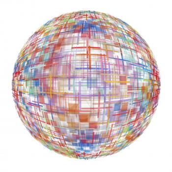 Multicolored abstract globe on white background.Digitally generated image.