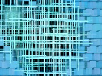 Turquoise grid and square shape pattern as abstract background.Digitally generated image.
