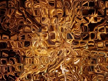 Futuristic abstract background made from golden transparent cube shape.Digitally generated image.