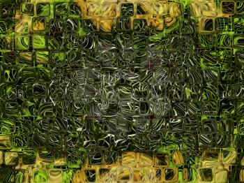 Futuristic abstract background made from green transparent cube shape.Digitally generated image.