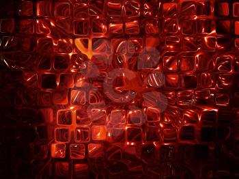 Futuristic abstract background made from red transparent cubes.Digitally generated image.