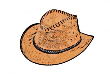 Cowboy hat isolated on white background.