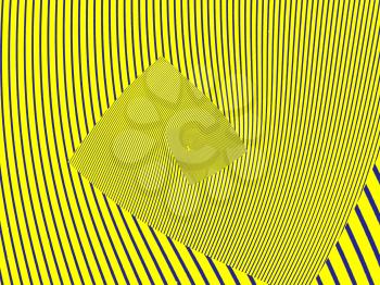 Optical illusion.Yellow striped abstract background.Digitally generated image.