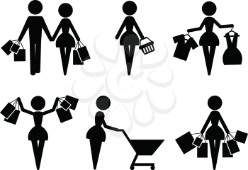Set of 6 shopping vector icons 
