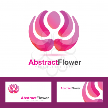 Vector logo template of an abstract flower for beauty spa wellness business