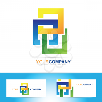 Vector logo template of colored abstract squares
