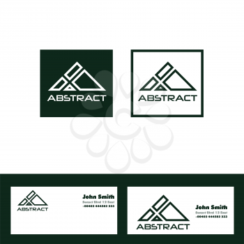 Vector logo template of an abstract green triangle for business and corporate