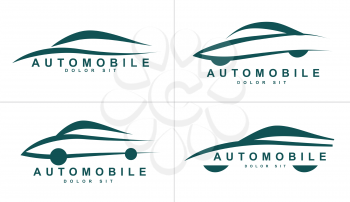 Vector logo template of stylized shapes of car or automobile