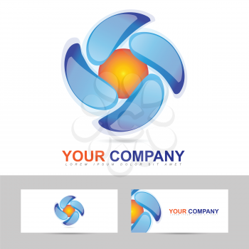 Creative design for a business logo vector with business card template