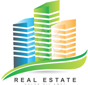 Vector template of a colored 3d real estate logo vector