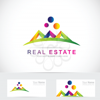 Vector company logo element template real estate abstract colors icon