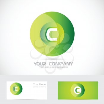 Vector company logo element template letter c green circle logo