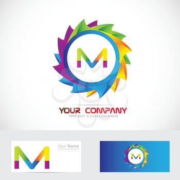 Vector company logo icon element template colors letter m 