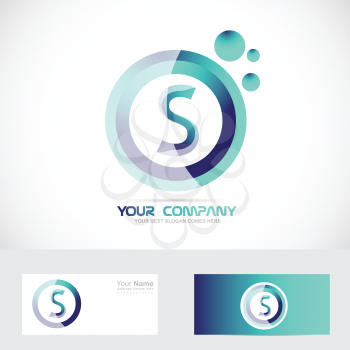 Vector company logo icon element template letter S blue circle media games it