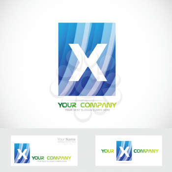 Vector company logo icon element template letter x blue corporate