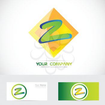 Vector company logo icon element template letter z alphabet drawing cartoon