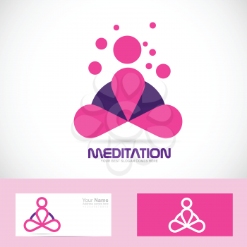 Vector company logo icon element template meditation meditator asana yoga zen pink