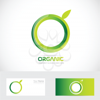 Vector company logo icon element template apple healthy food organic 