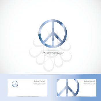 Vector logo template of peace flower power sign symbol with business card