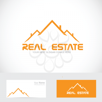Vector company logo icon element template simple house roof real estate