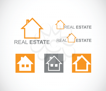 Vector company logo element template real estate house icon set