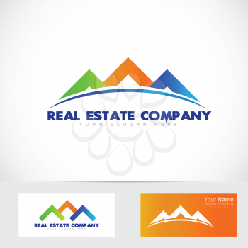 Vector company logo element template of house roof real estate stylized concept
