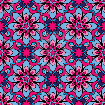 Ssquared background - ornamental seamless pattern. Design for bandanna, carpet, shawl, pillow or cushion.
