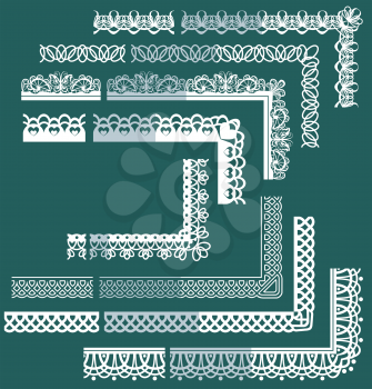 Frame Elements Set - different lace edges and borders
